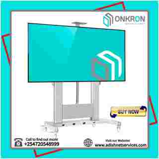 Onkron Universal Mobile Tv Stand Rolling Tv Cart With Mount For 60 To 100 Inch Lcd Led Oled Plasma Flat Panel Screens Up To 300 Lbs White | 0720548999