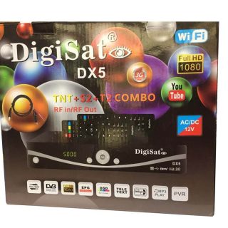 DigiSat DX5 TNT + S2 + T2 Combo RF In/RF Out-Wifi-Youtube-Full-HD