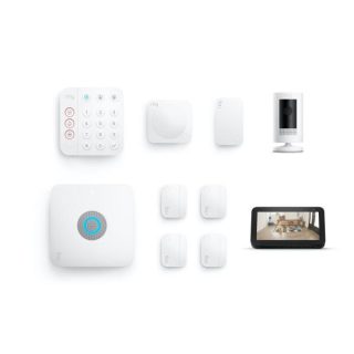 Alarm Pro Security Kit, 8-Piece + Stick Up Cam Battery + Echo Show 5