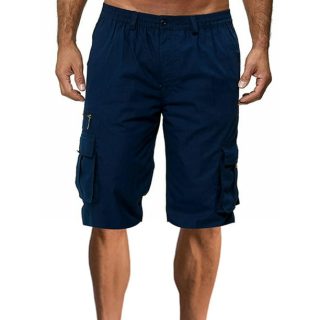 Inevnen Men'S Capri Pant Twill Elastic Below Knee Cargo Shorts With 7 Pockets 3/4 Capri Long Shorts