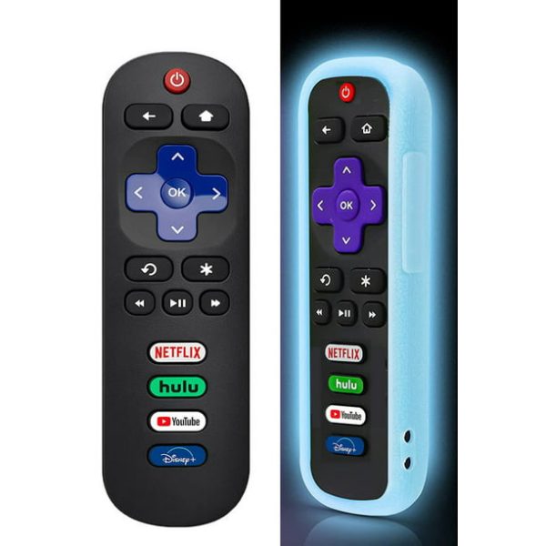 Replacement Roku Tv Remote With Remote Cover Blue Compatible With Tcl Rokuhisense Rokuonn Rokusharp Rokuelement Rokuwestinghouse Roku Series Smart Tvs | 0720548999