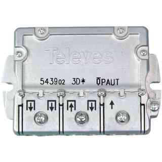 Distributor with PAU 5-2400MHz EasyF connector 3 outputs 9/8dB Televes