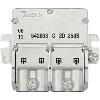 Mini-diverter 5-2400MHz connector EasyF 2 outputs 25dB type C Televes