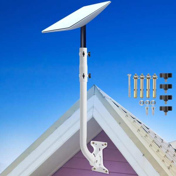 Dreyoo Roof Mounting Kit Compatible with
  Starlink, 30" Adjustable Long Wall Mount Compatible with Starlink
  Internet Kit Satellite, Pole Mount Accessories with Adapter Compatible with
  Starlink V2