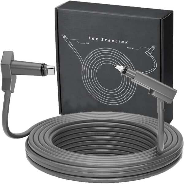 Starlink Cable 32FT for Starlink
  Rectangular Satellite V2, Waterproof Replacement Starlink Extension Cable for
  Starlink Internet Kit Satellite V2 with Stable and Fast Connection-Grey