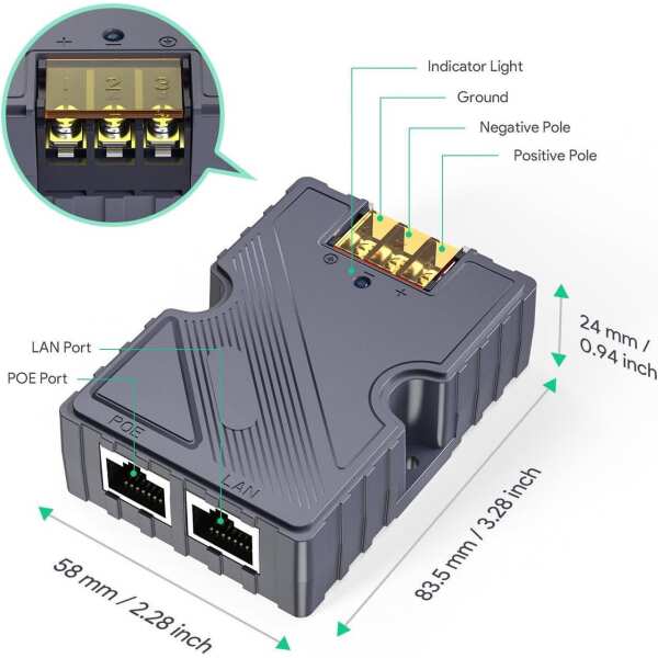 PoE Injector for Gen 3, 150W 48 to 57V 3A
  GigE Passive ABS ESD with LAN for Satellite Dish V2 for Internet Kit
  Satellite - Image 2