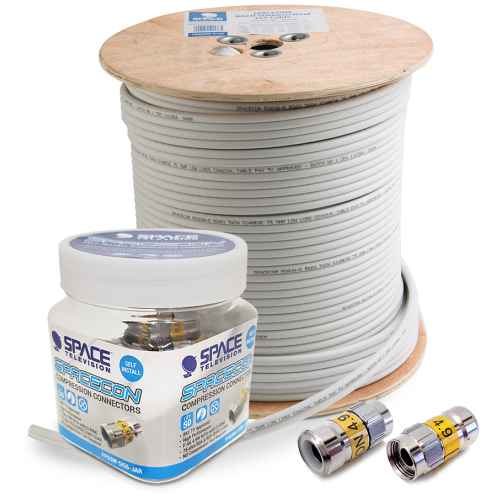 300m Twin RG6U with 50 Compression
Connectors