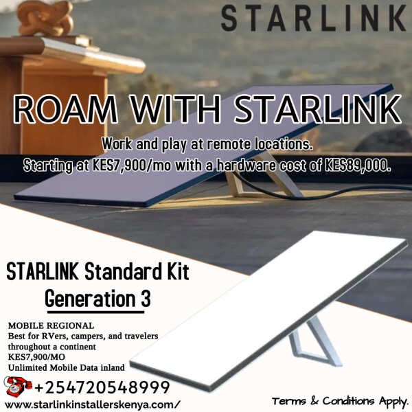   Starlink™ 
  Standard Satellite Antenna & WiFi Router Kit (New Gen) -
  Tri-band  - Activation and
  Configuration, Equatorial Guinea