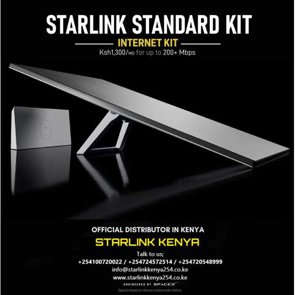   Starlink™ 
  Standard Satellite Antenna & WiFi Router Kit (New Gen) -
  Tri-band  - Activation and
  Configuration, Niger