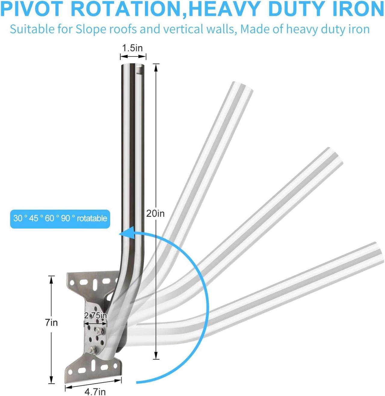 KINEEPLE Heavy Duty Stainless Steel 20inch for Starlink Mount,Starlink Long Wall Mount,Starlink Pole Mount,Starlink Roof Mount Wall Mounting kit,Universal Outdoor AP WiFi TV Antenna J-Pipe Pole Mount %count(title) +254720548999 KINEEPLE Heavy Duty Stainless Steel
20inch for Starlink Mount,Starlink Long Wall Mount,Starlink Pole
Mount,Starlink Roof Mount Wall Mounting kit,Universal Outdoor AP WiFi TV
Antenna J-Pipe Pole Mount - Image 2