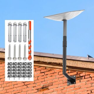 wuutyty click in design starlink mounting kit starlink long wall mount starlink pole mount starlink mount for starlink internet kit satellite include screws drill bit cable clips | +254720548999