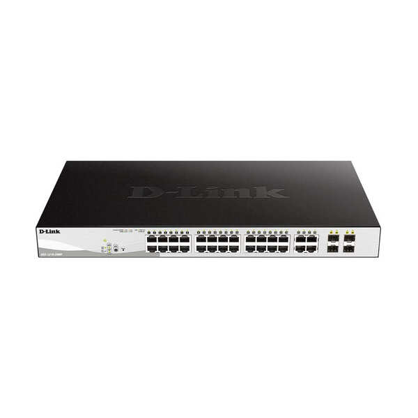 D-Link Poe+ Switch, 24 28 Port Smart
  Managed Layer 2+ Gigabit Ethernet with 4 Gigabit RJ45/SFP Combo Ports and
  370W PoE Budget (DGS-1210-28MP)