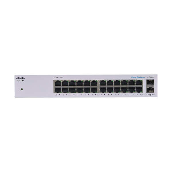 Cisco CBS UNMANAGED 24-PORT 2x1G SFP
  GIGABIT SWITCH Non POE CBS110-24T-UK