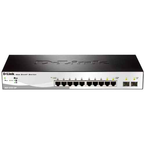 D-Link 10-Port Gigabit Smart Managed PoE
  Switch (DGS-1210-10P)