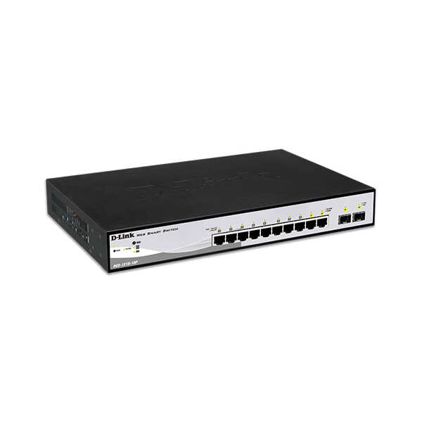 D-Link 10-Port Gigabit Smart Managed PoE
  Switch (DGS-1210-10P)