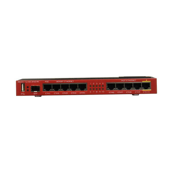 Mikrotik Routerboard RB2011UiAS-2HnD-IN
  Sfp Port plus 10 Port Ethernet