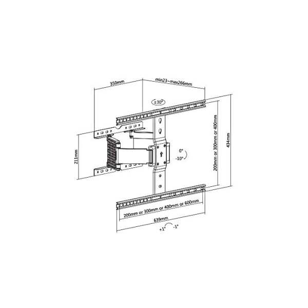 Skill Tech  SH 442P Ultra Slim Articulating TV Wall
  Mount - Image 2