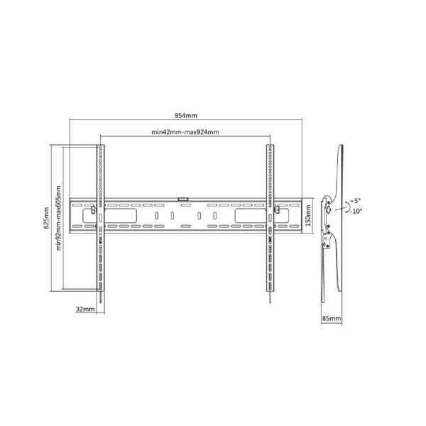 Skill Tech SH 96T Heavy-Duty Tilting TV
  Wall Mount - Image 4