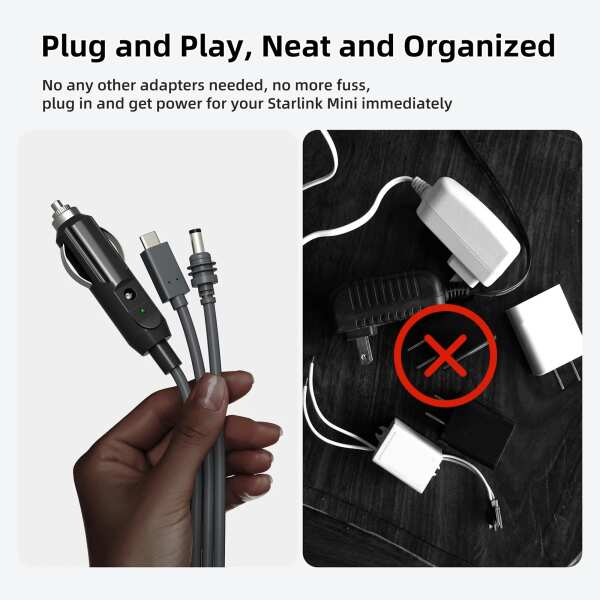 Starlink Mini 3 In 1 Dc Power Cable,Car
  Cigarette Lighter Plug Type C Cable,Waterproof Protection Wire,For Starlink
  Mini Car - Image 4