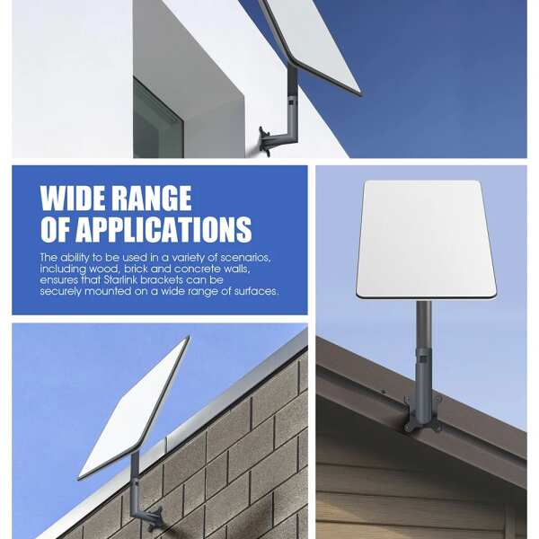 Starlink V2 Mount Kit,For Eaves Or
  External Walls Mount,Starlink Pole Metal Bracket,Compatible With Starlink V2
  Rectangular Dish - Image 2