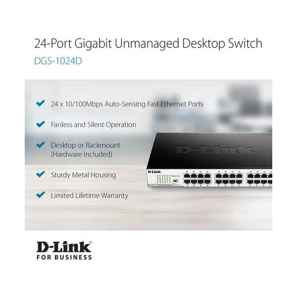 D-Link DGS-1024C 24-Port Gigabit
  Unmanaged Switch