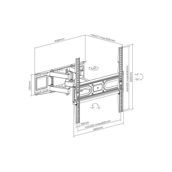 Skill
  Tech  SH 370P Full Motion LED / Curve
  TV Wall Mount - Image 2