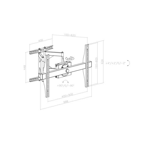 Skill Tech  SH 380P Premium Heavy Duty Full Motion Wall
  Mount For Large Screen TV Wall Mount (Landscape & Portrait) - Image 2
