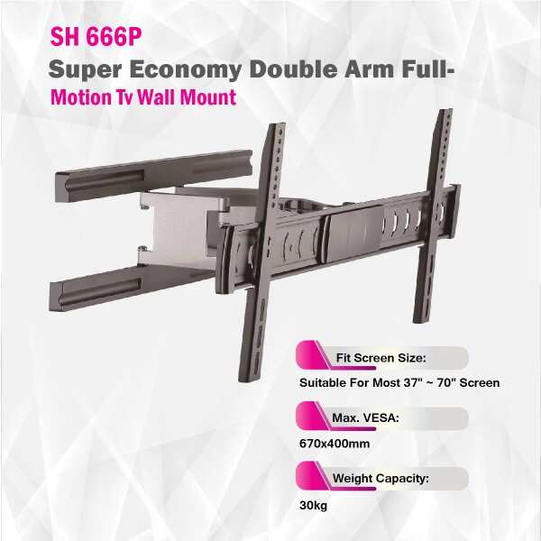 Skill Tech  SH 666P Super Economy Double Arm
  Full-Motion TV Wall Mount - Image 3