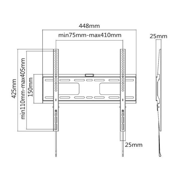 Skill Tech Fixed TV Wall Mount - SH
  V2665SF - Image 4