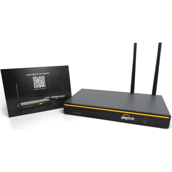 Peplink B-One Gigabit Dual WAN WiFi Router for Wireless Internet | 1GBps Throughput | 2X WAN Port, 4X LAN Port, Dual-Band 2X2 MIMO Wi-Fi | WAN Smoothing for Small Office & Home Connectivity