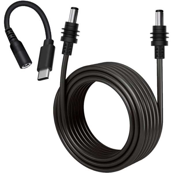 Starlink Mini DC Power Cable with USB C Adapter Cable, USB C to DC Power Cable PD 20V, Type C Adapter +DC Power Cable for Starlink Mini, Compatible 65W+ PD 20V Protocol Power Supply/Source (10M)
