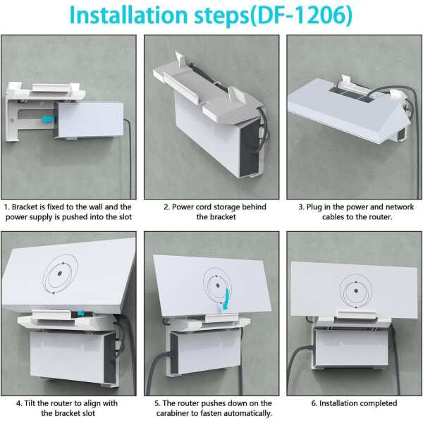 MSAFF 2 in 1 Starlink Gen 3 Router Mount & StarLink V3 Power Supply Brackets Holder - Star Link Internet Kit Satellite, Signal Integrity Space Saving, ABS Stability Wall Holder - Image 3