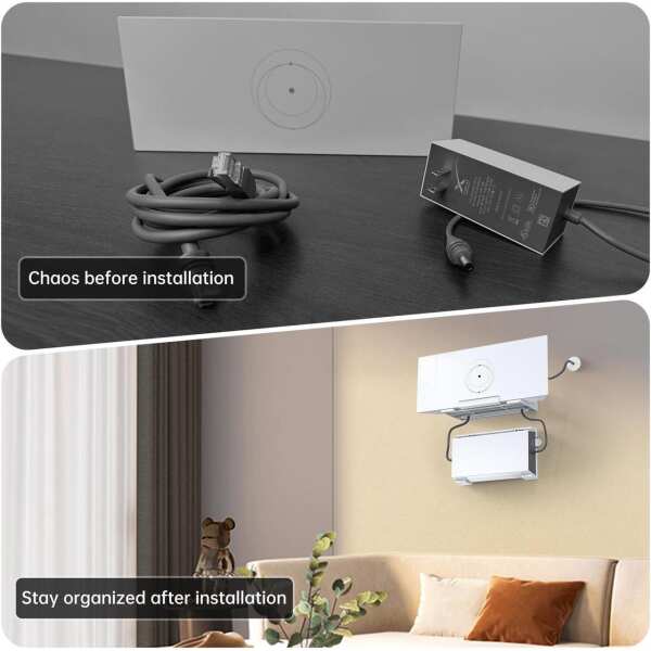 MSAFF 2 in 1 Starlink Gen 3 Router Mount & StarLink V3 Power Supply Brackets Holder - Star Link Internet Kit Satellite, Signal Integrity Space Saving, ABS Stability Wall Holder - Image 4