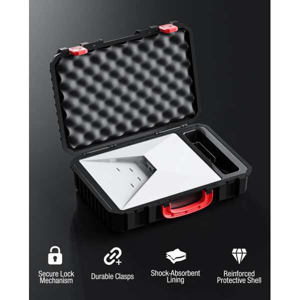 DriveXpwr Waterproof Storage box fits Starlink Mini Dish Kit, Hard Case Organizer for Starlink Mini, Kickstand, Pipe Adapter, Cables & More,Durable Foam Interior, Dual Layer Shock Protection - Image 4