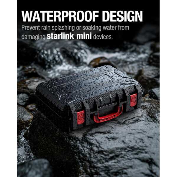 DriveXpwr Waterproof Storage box fits Starlink Mini Dish Kit, Hard Case Organizer for Starlink Mini, Kickstand, Pipe Adapter, Cables & More,Durable Foam Interior, Dual Layer Shock Protection - Image 5