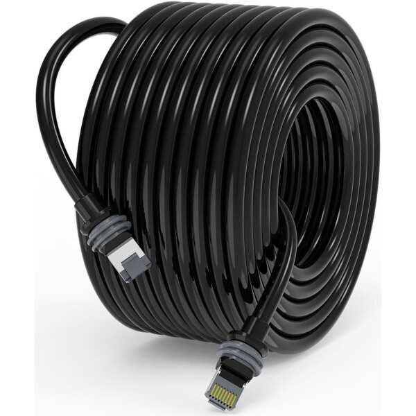 Fanktoo 49.2FT/ 15M Starlink Gen 3 Cable for Star Link Generation 3 V3/ Mini, Replacement Extension Starlink Ethernet Cable Waterproof (Black)