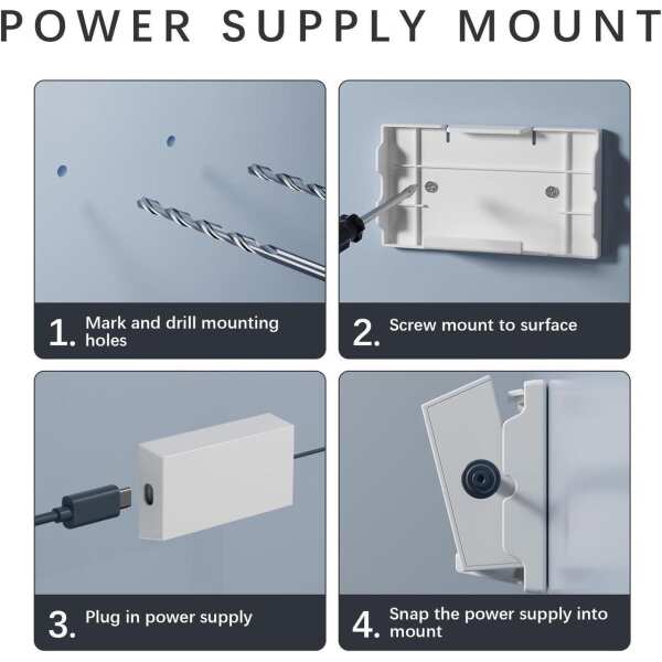 FTWMEME Starlink Router Mount - ABS Starlink Wall Mount for Gen 3 V3 Routers and Power Adapters, Starlink Gen 3 Mount, Starlink Internet Kit Satellite, Ideal for Wall, Home Office, or RV Setup - Image 4