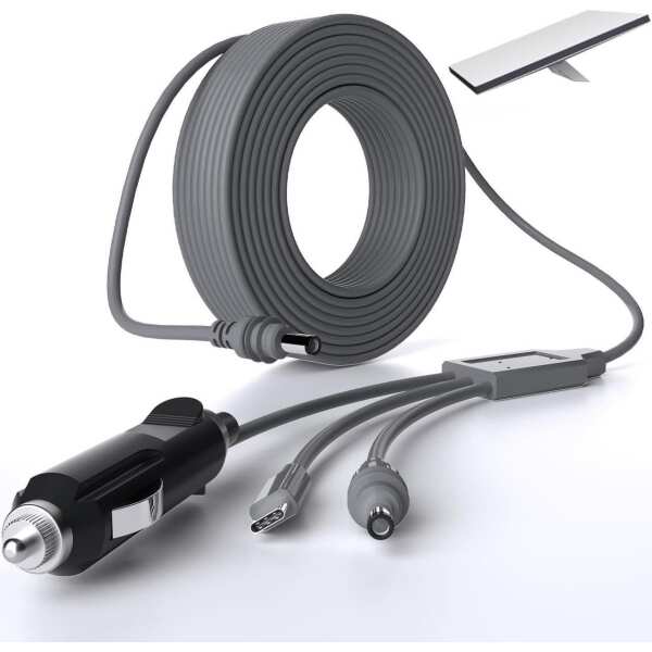 NURUBRM Starlink Mini Cable 20M/60FT Starlink Mini 3 in 1 DC Power Cable Starlink Mini Car Charger Cable and Starlink Mini USB C to DC Power Cable Waterproof Extension Starlink Mini DC Power Cable