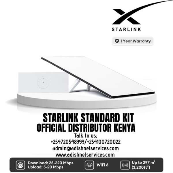 Starlink Standard Kit: High-Speed, Low-Latency Internet with Gen 3 Router, Wi-Fi 6