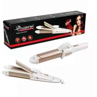 Geemy GM-2961 hair straightener and curling iron - On/off switch,Change plate button, 360-degree swivel cord, Wet/dry use - Kenya