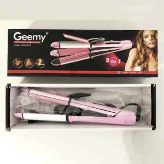 Geemy GM- 2966 3 In 1 Multifunctional Hair Iron - Straight/Curl/Wave , 60W, 220 v/ 240, Ceramic plates for even straightening - Kenya