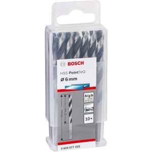 Bosch DIN 338 HSS PointTeQ Metal Drill Bits 6 x 57 x 93 mm (10pcs) (2608577228) - Kenya