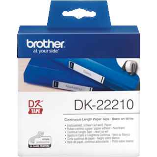 Brother DK 22210 Continuous Paper Label Roll- Black on White, 29mm - Kenya