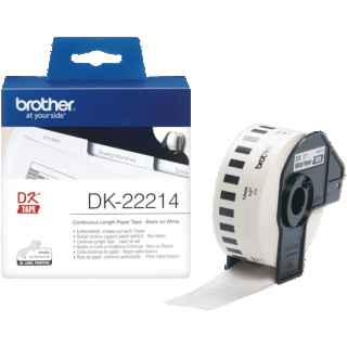 Brother DK-22214 Continuous Paper Label Roll – Black on White, 12mm wide - Kenya
