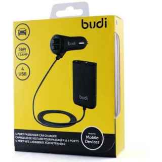 Budi 4 USB Passenger Car Charger Backseat - 12V DC Input , 5Volt Output - Kenya