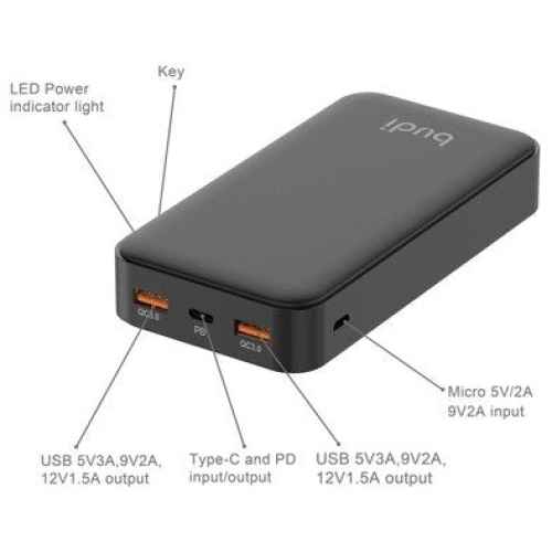 BudiPowerBank 20 000mAhCapacity QuickCharge3.0 600x | +254720548999