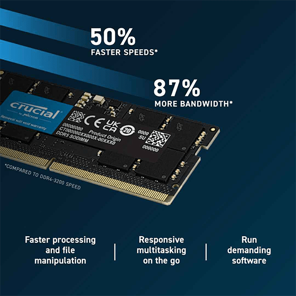 Crucial 32GB DDR5 4800MHz Laptop RAM - CT32G48C40S5 - Kenya