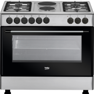 Beko GE12121DX 4 Gas + 2 Hot Plates 90*60 Wide Oven Fan-assisted Freestanding Cooker - Kenya