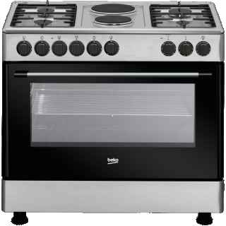 Beko GE12121DX 4 Gas + 2 Hot Plates 90*60 Wide Oven Fan-assisted Freestanding Cooker - Kenya