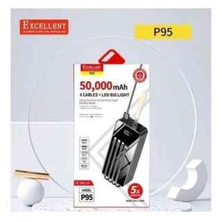Excellent P95 50000 MAh Power Bank, 4 Cables + LED Big Light - Kenya